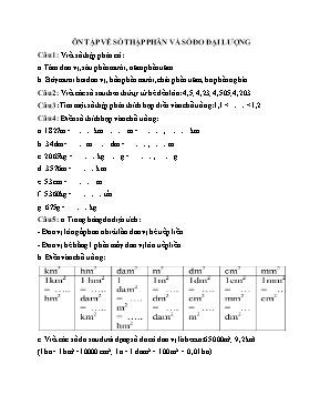 Toán 6 - Ôn tập về số thập phân và số đo đại lượng